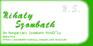 mihaly szombath business card